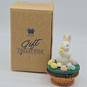 Avon Spring Time Easter Bunny Friends Vintage Keepsake Box